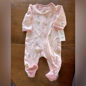 Carter’s Peach Pink Flower Pajama - 0-3M NWT